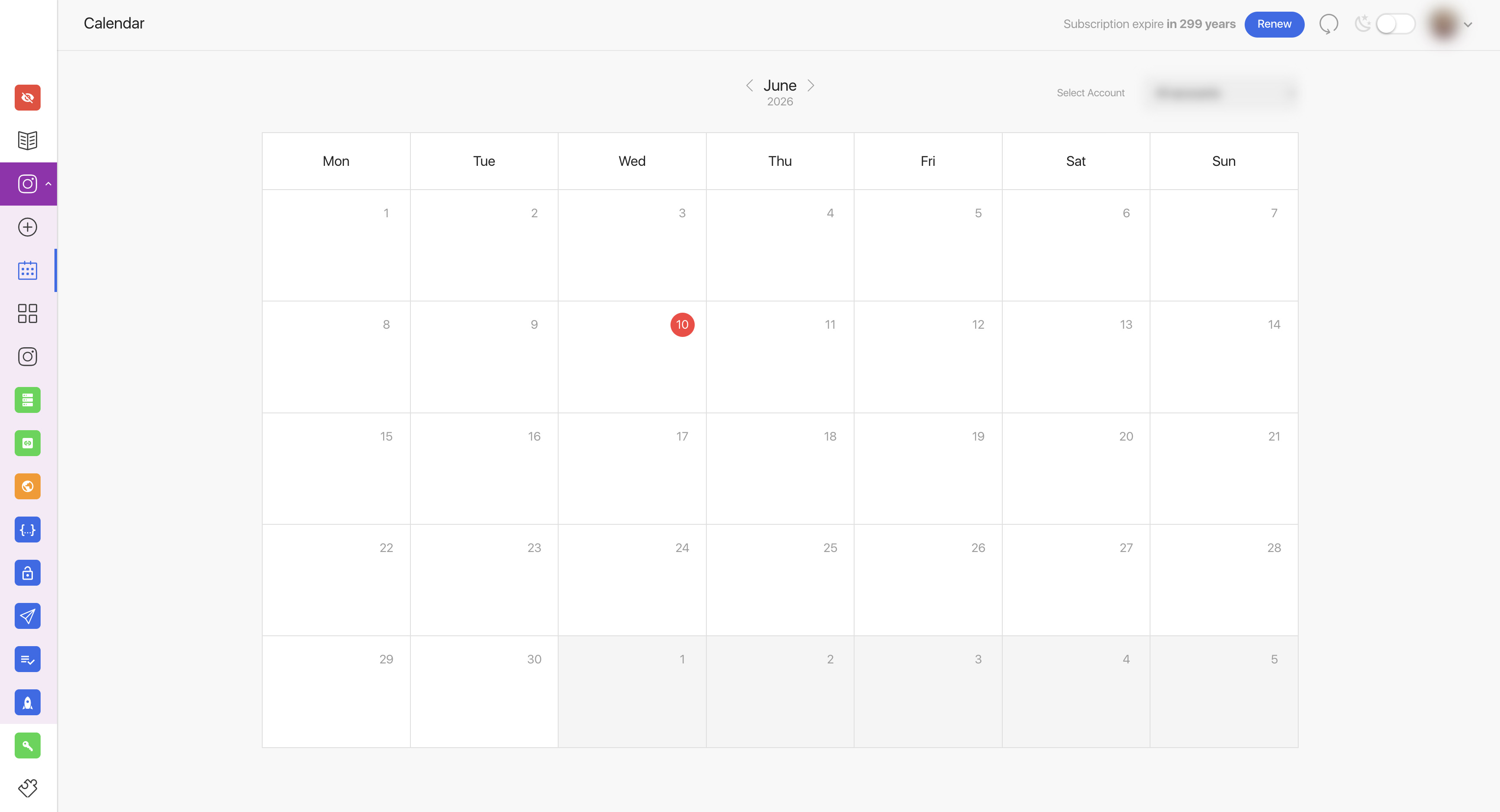 Calendar view