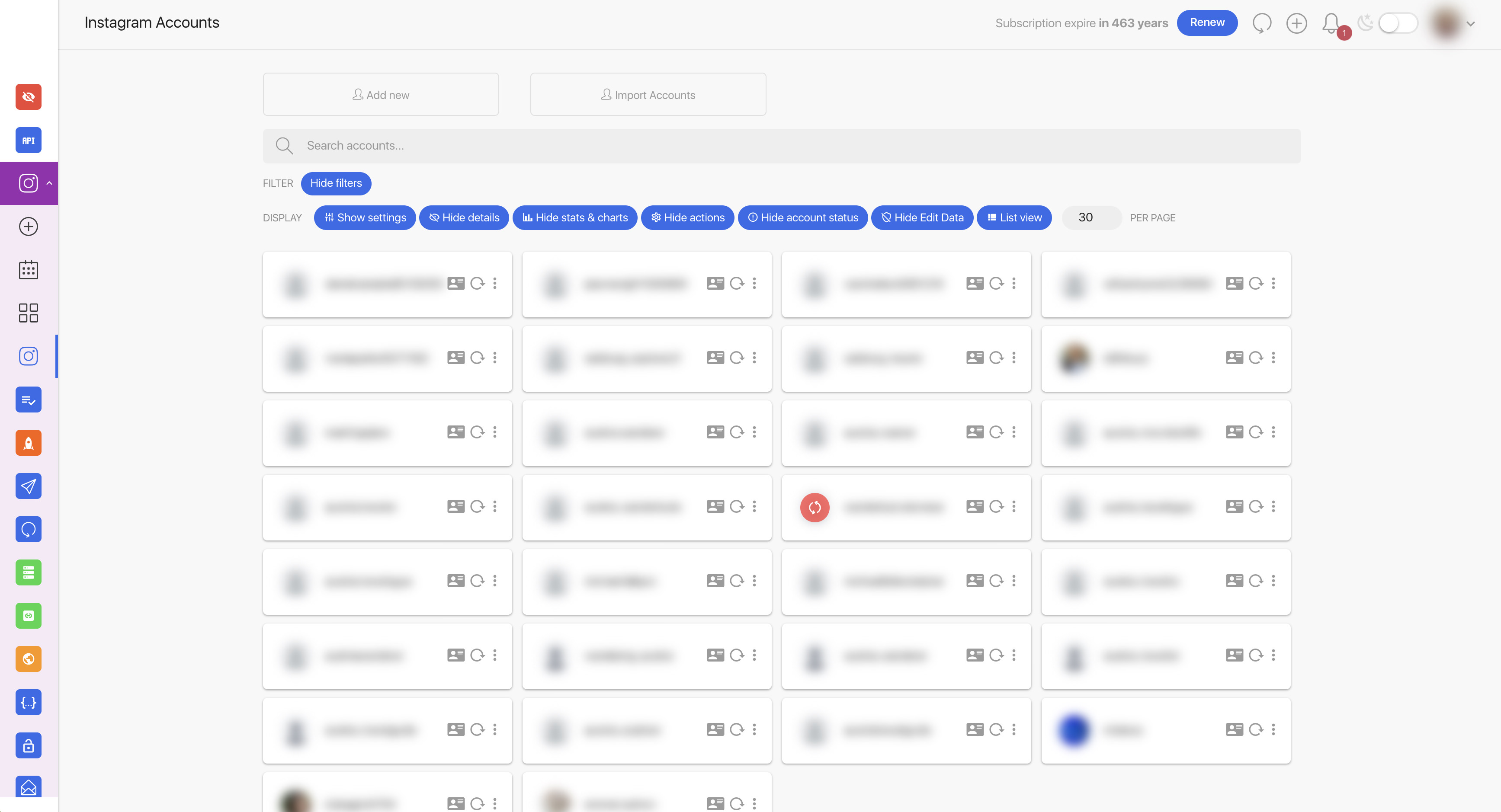 Accounts workspace overview