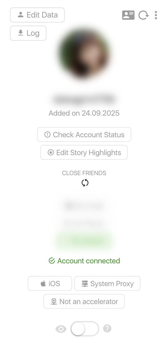 Account card details