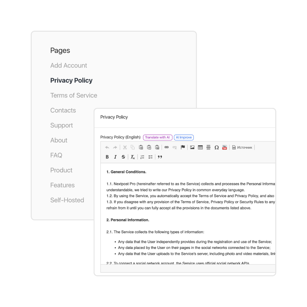Pages Management